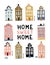 Scandinavian style illustration Amsterdam houses