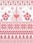 Scandinavian style inspired Christmas and festive winter seamless pattern in cross stitch, knitting style with Xmas trees , angels