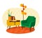 Scandinavian style interior flat vector illustration fragment