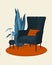 Scandinavian style interior vector illustration fragment