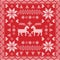 Scandinavian style Nordic winter stitch, knitting seamless pattern in square, tile shape including snowflakes, trees, Christmas