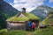 Scandinavian turf houses near Geiranger fjord, Norway