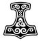 Scandinavian Viking design. Thors hammer and the Scandinavian ornament
