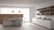 Scandinavian white kitchen, minimalistic interior