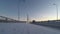 Scandinavian winter scene: Bridge over Kemijoki river, Time-lapse 4K