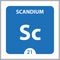 Scandium Chemical 21 element of periodic table. Molecule And Communication Background. Scandium Chemical Sc, laboratory and