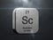 Scandium element from the periodic table