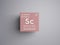 Scandium. Transition metals. Chemical Element of Mendeleev\\\'s Periodic Table. 3D illustration
