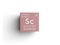 Scandium. Transition metals. Chemical Element of Mendeleev\\\'s Periodic Table. 3D illustration