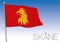 Scania regional flag, Sweden, vector illustration