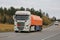 Scania Semi Fuel Tanker among Traffic