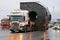 Scania V8 Truck Hauls a Wide Load