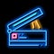 scanner for work neon glow icon illustration