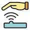 Scanning palm icon vector flat