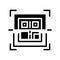 scanning qr code glyph icon vector isolated illustration