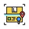 scanning and researching box color icon vector illustration