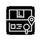 scanning and researching box glyph icon vector illustration