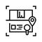 scanning and researching box line icon vector illustration