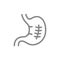 Scar on stomach line icon. Stomach surgery, sleeve gastrectomy, ulcer symbol