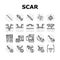 Scar After Trauma Or Surgery Icons Set Vector