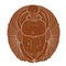 Scarab beetle icon in clay terracotta style