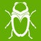 Scarab beetle icon green