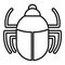 Scarab beetle treasure icon, outline style