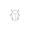 A scarab beetle. Vector minimal icon. Hand drawn illustration, insects.