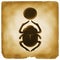 Scarab bettle Egyptian symbol old paper