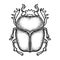 Scarabaeus sacer, Dung beetle. Sacred symbol of in ancient Egypt. Fantasy ornate insects. Isolated vector illustration