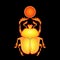 Scarabaeus sacer, Dung beetle. Sacred symbol of in ancient Egypt. Fantasy ornate insects. Isolated vector illustration