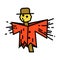 Scarecrow icon, vector illustration