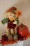 Scarecrow and Pumpkin Mantel Fall Decor