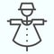 Scarecrow puppet line icon. Farmer helper in garden for scaring away birds. Autumn harvest vector design concept