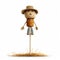 Scarecrow On Stick: Photorealistic And Playful Illustrative Styles