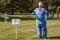 Scarecrows are decorated around the neighborhood for fun socially-distanced fall activity