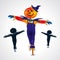 Scarecrows halloween symbol - vector illustration