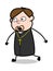 Scared Away - Cartoon Priest Religious Vector Illustration