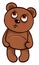 Scared brown bear, illustration, vector