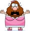 Scared Cartoon Bearded Lady