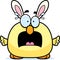 Scared Cartoon Easter Bunny Chick