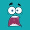 Scared Cartoon Funny Face With Panic Expression
