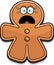 Scared Cartoon Gingerbread Man
