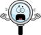 Scared Cartoon Magnifying Glass