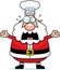 Scared Cartoon Santa Claus Chef