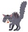 Scared cat icon. Funny gray kitten in fear