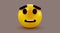 Scared emoji isolated on white background, shocked emoticon.