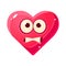 Scared Emoji, Pink Heart Emotional Facial Expression Isolated Icon With Love Symbol Emoticon Cartoon Character