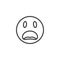 Scared expression face emoji line icon