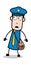 Scared Expression - Postman Cartoon Courier Guy Vector Illustration